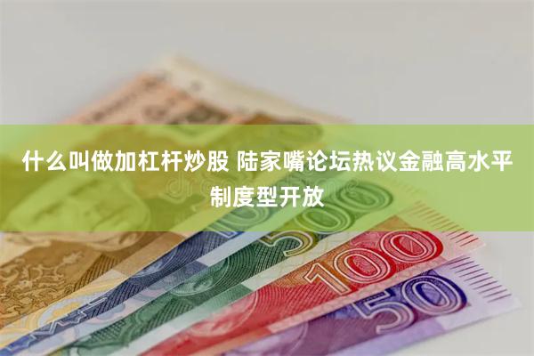 什么叫做加杠杆炒股 陆家嘴论坛热议金融高水平制度型开放