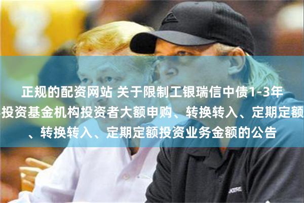 正规的配资网站 关于限制工银瑞信中债1-3年国开行债券指数证券投资基金机构投资者大额申购、转换转入、定期定额投资业务金额的公告