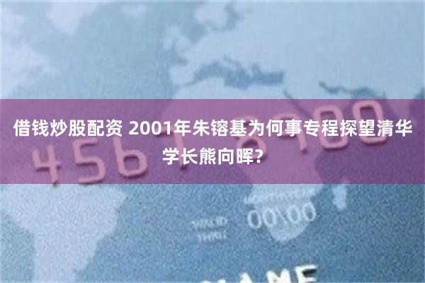 借钱炒股配资 2001年朱镕基为何事专程探望清华学长熊向晖？